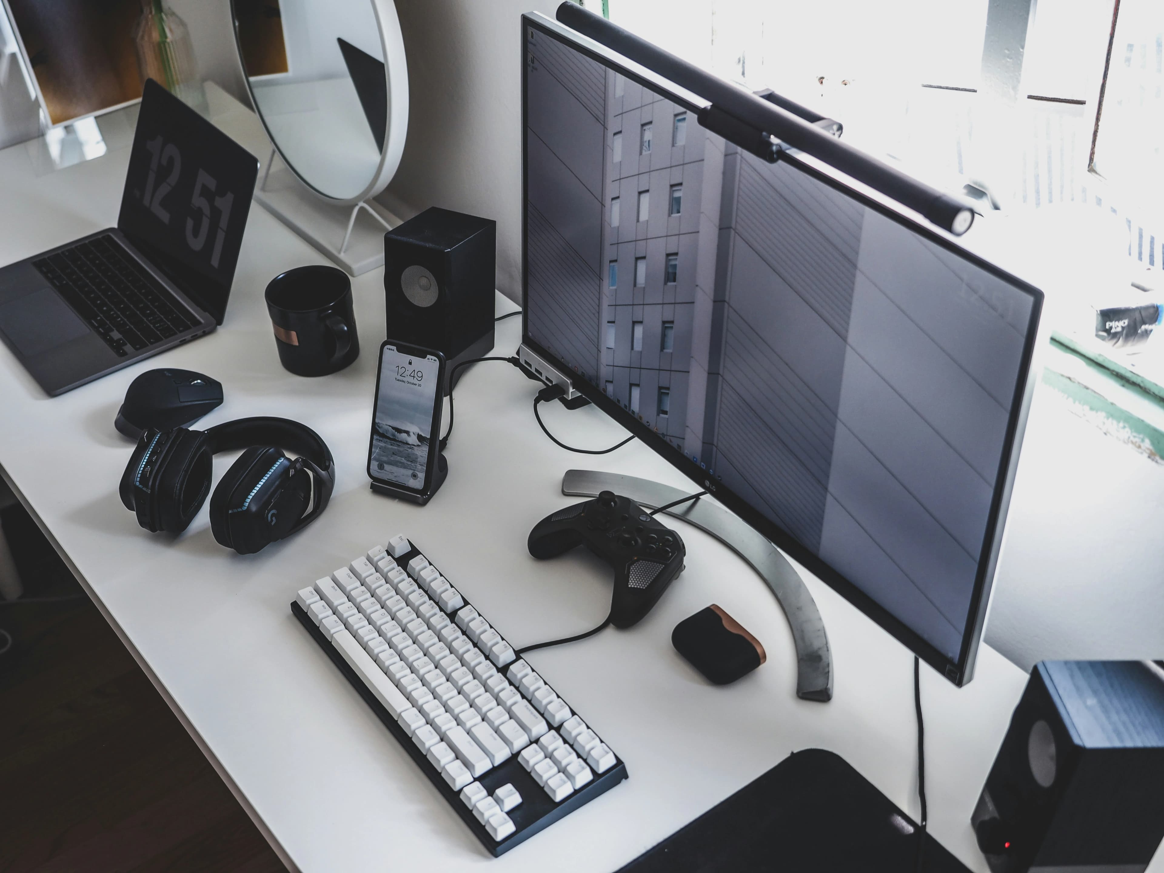 Calm workspace with natural light